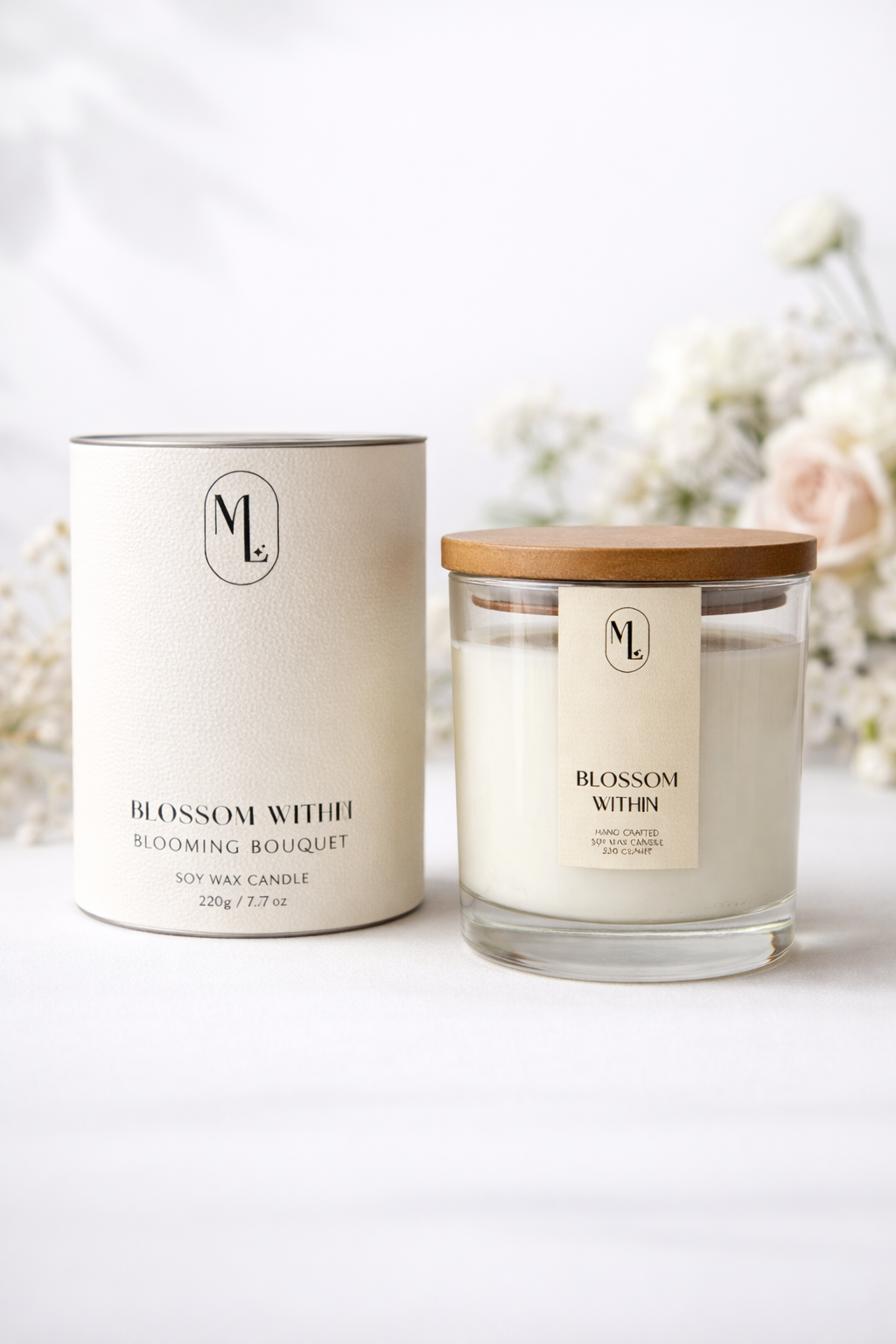 Vela perfumada de cera de soja de lujo - Blossom Within | Blooming Bouquet
