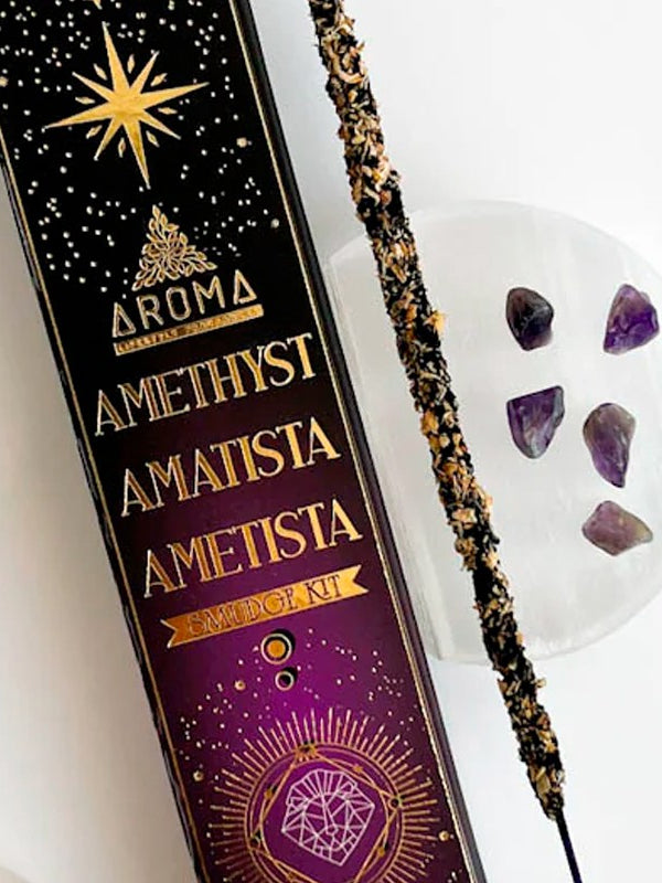 Set de Incienso Amatista – Aroma Scents | Con piedras naturales