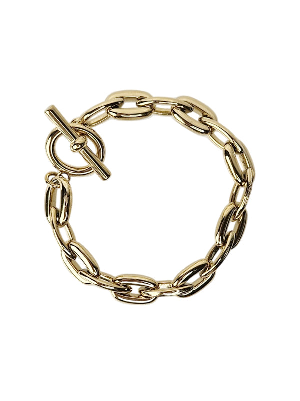 Pulsera de acero inoxidable con cadenas gruesas doradas