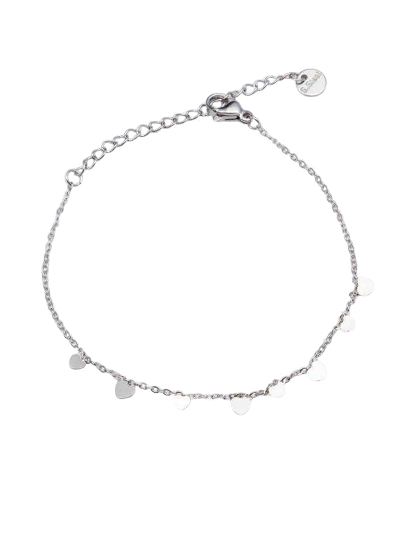Pulsera de acero inoxidable Multi corazones plata