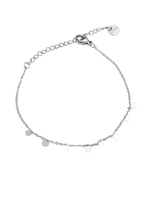 Pulsera de acero inoxidable Multi corazones plata