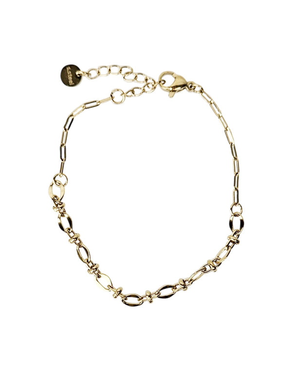 Pulsera de acero inoxidable multicadenas doradas