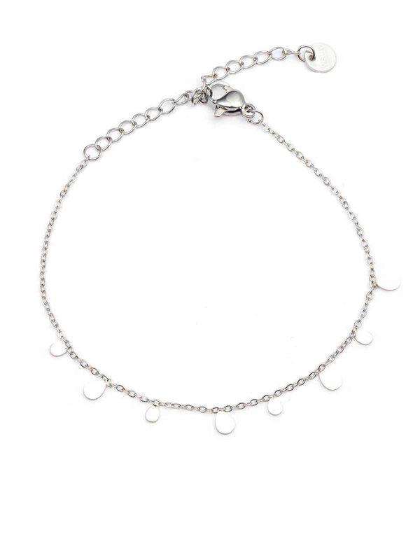 Pulsera de acero inoxidable Multi gotas plata