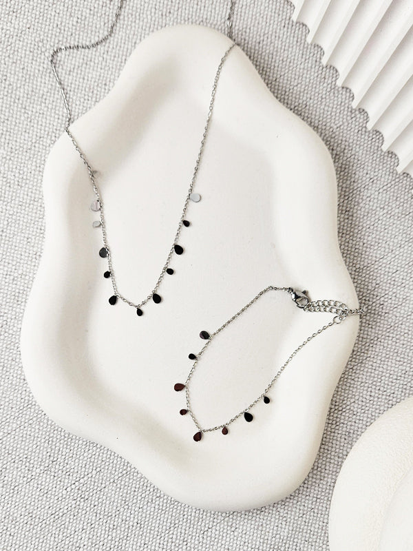 Pulsera de acero inoxidable Multi gotas plata