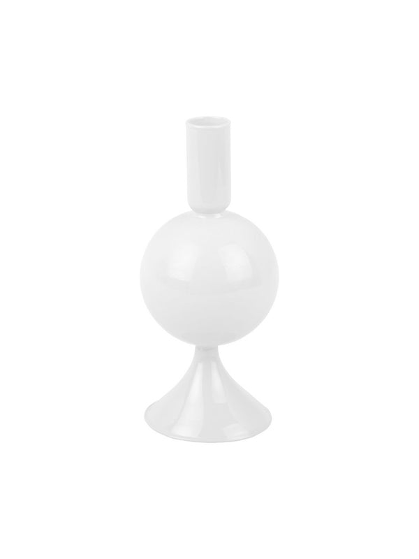 Candelabro PT de cristal con bola brillante blanca