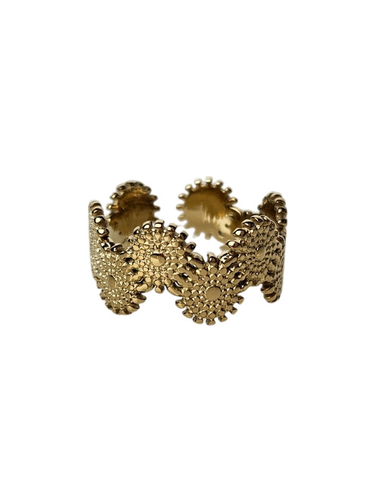 Anillo de acero inoxidable Cleo dorado