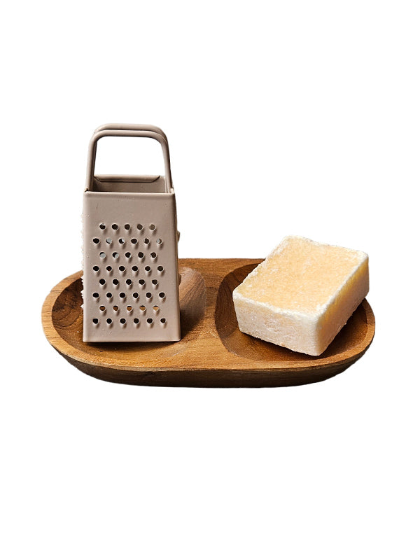 Plato de Madera con 2 Compartimentos