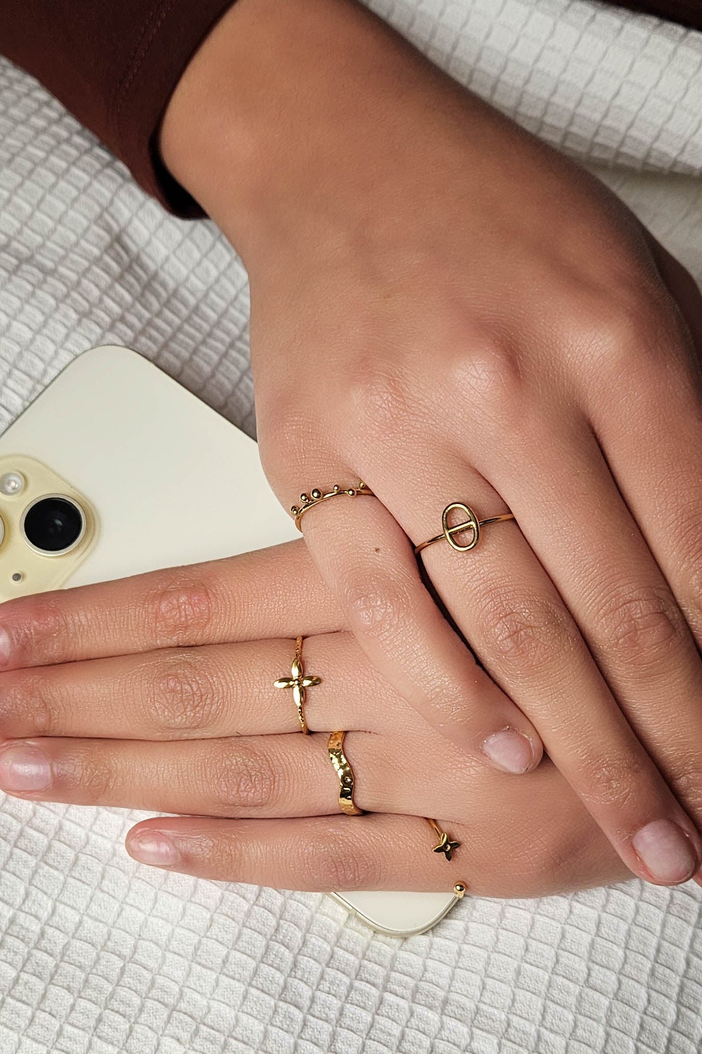 Anillo de acero inoxidable Madeline dorado