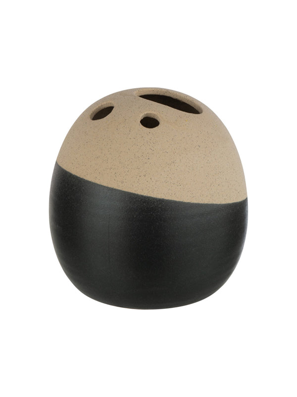 J-Line Jarrón Esférico Cerámica Beige Negro L