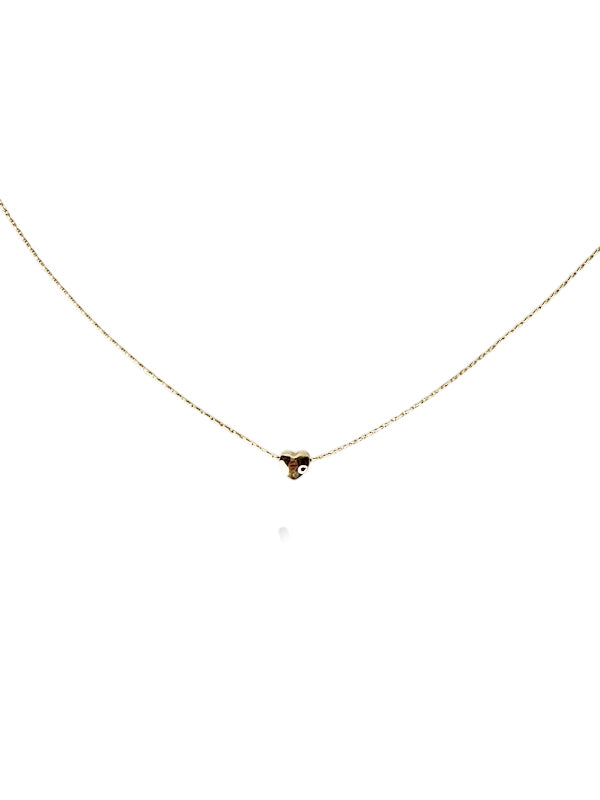 Cadena de acero inoxidable con un solo corazón dorado