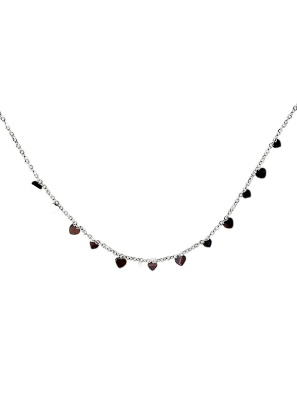 Cadena de acero inoxidable Multicorazones plata