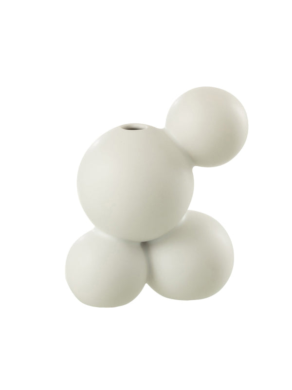 J-Line Jarrón Lea Blanco 17,5 cm