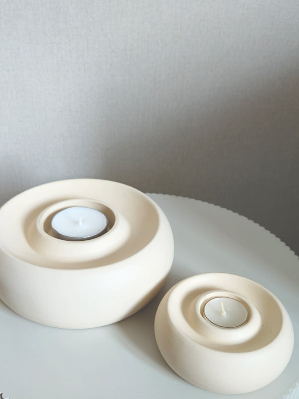Theelichthouder Othoni créme 20,5 cm