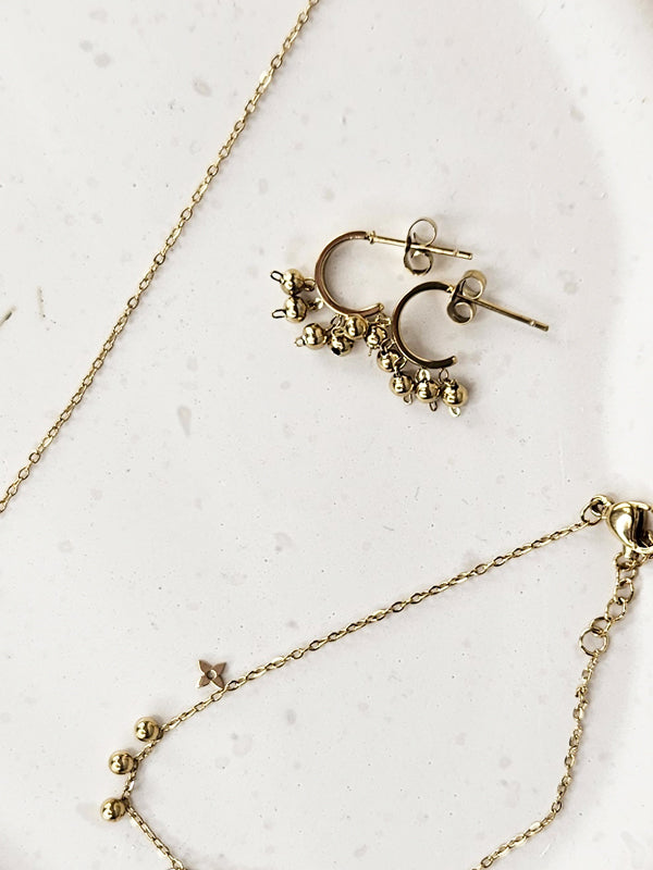 Pendientes de acero inoxidable Anillos Baile oro