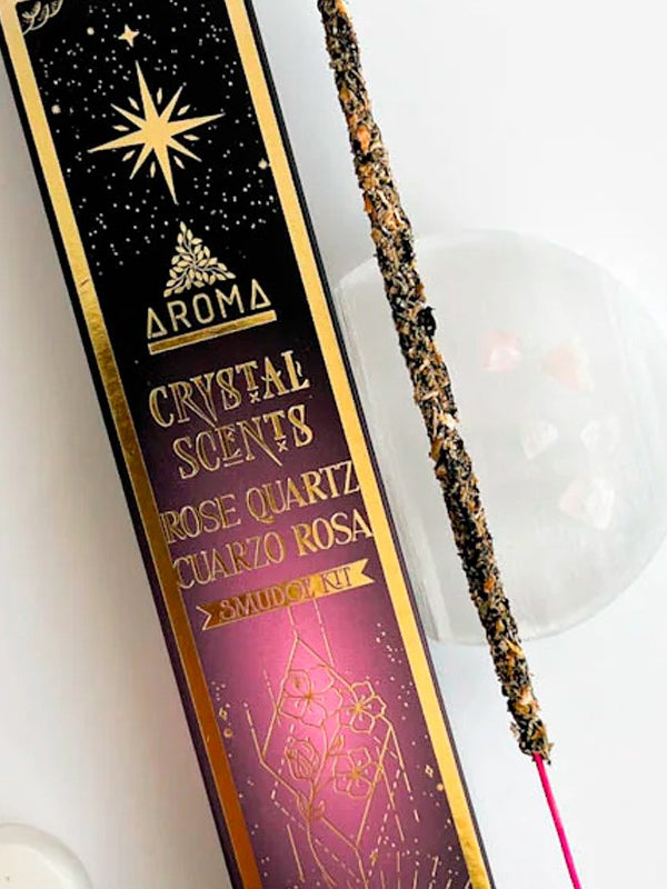 Incienso de Cuarzo Rosa – Aroma Scents | Con piedras naturales