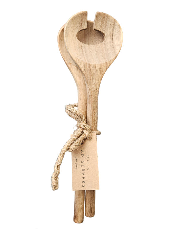 Cubiertos para ensalada de acacia