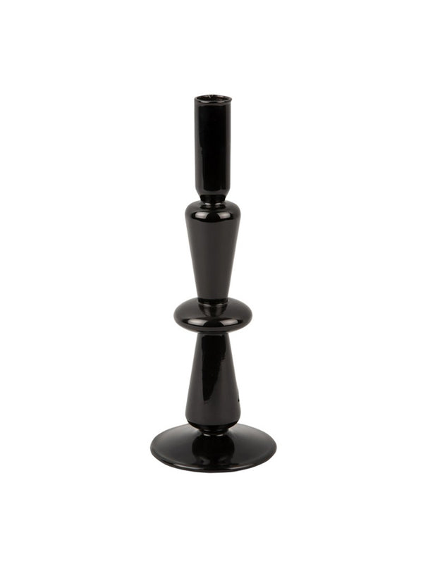 Candelabro PT de cristal brillante alto negro