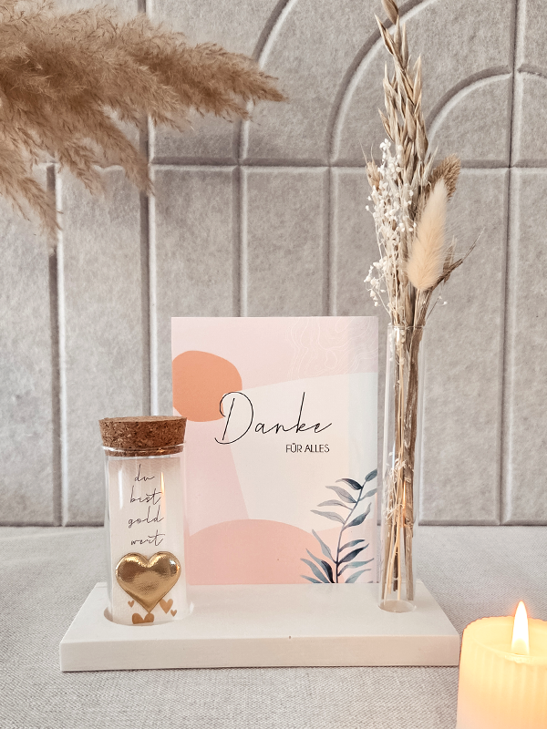 Just4You Tubo de cristal – flores secas naturales