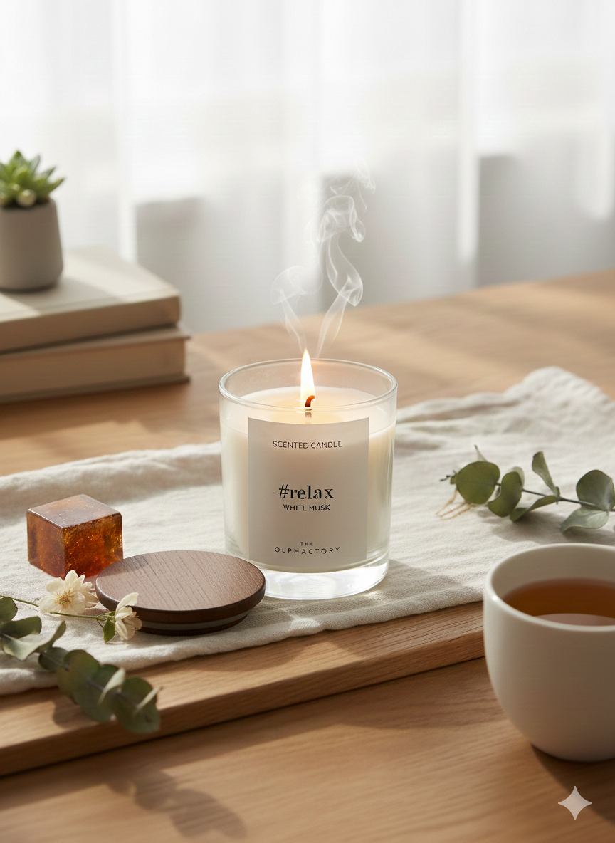 Vela Aromática de Lujo White Musk – #Relax by The Olphactory