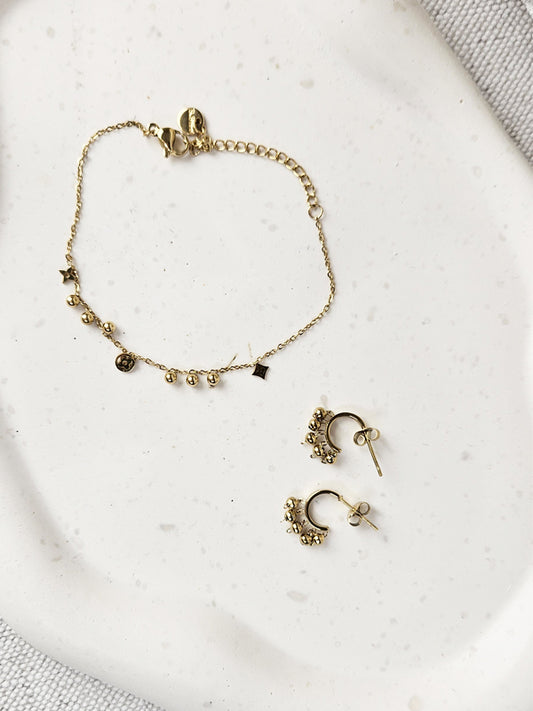 Pulsera de acero inoxidable Multi Blossom dorado