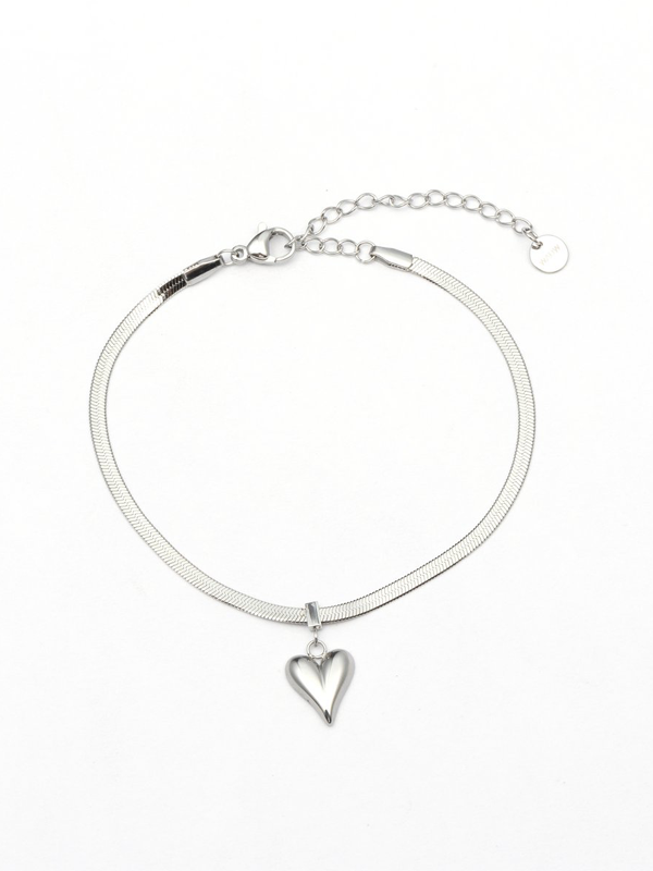 Pulsera Corazón de Acero Inoxidable Plata