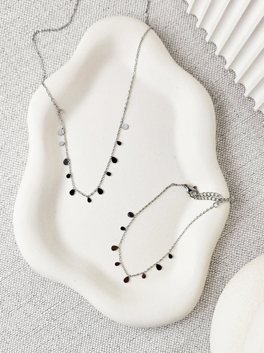 Pulsera de acero inoxidable Multi gotas plata