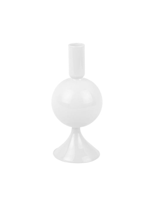 Candelabro PT de cristal con bola brillante blanca