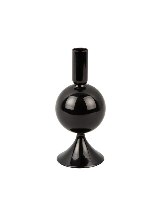 Candelabro PT de cristal con bola brillante negra