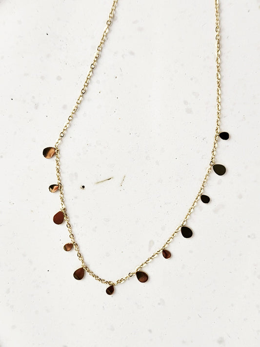 Cadena de acero inoxidable con gotas de oro