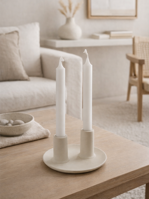 Candelabro Aliya | Cerámica Beige