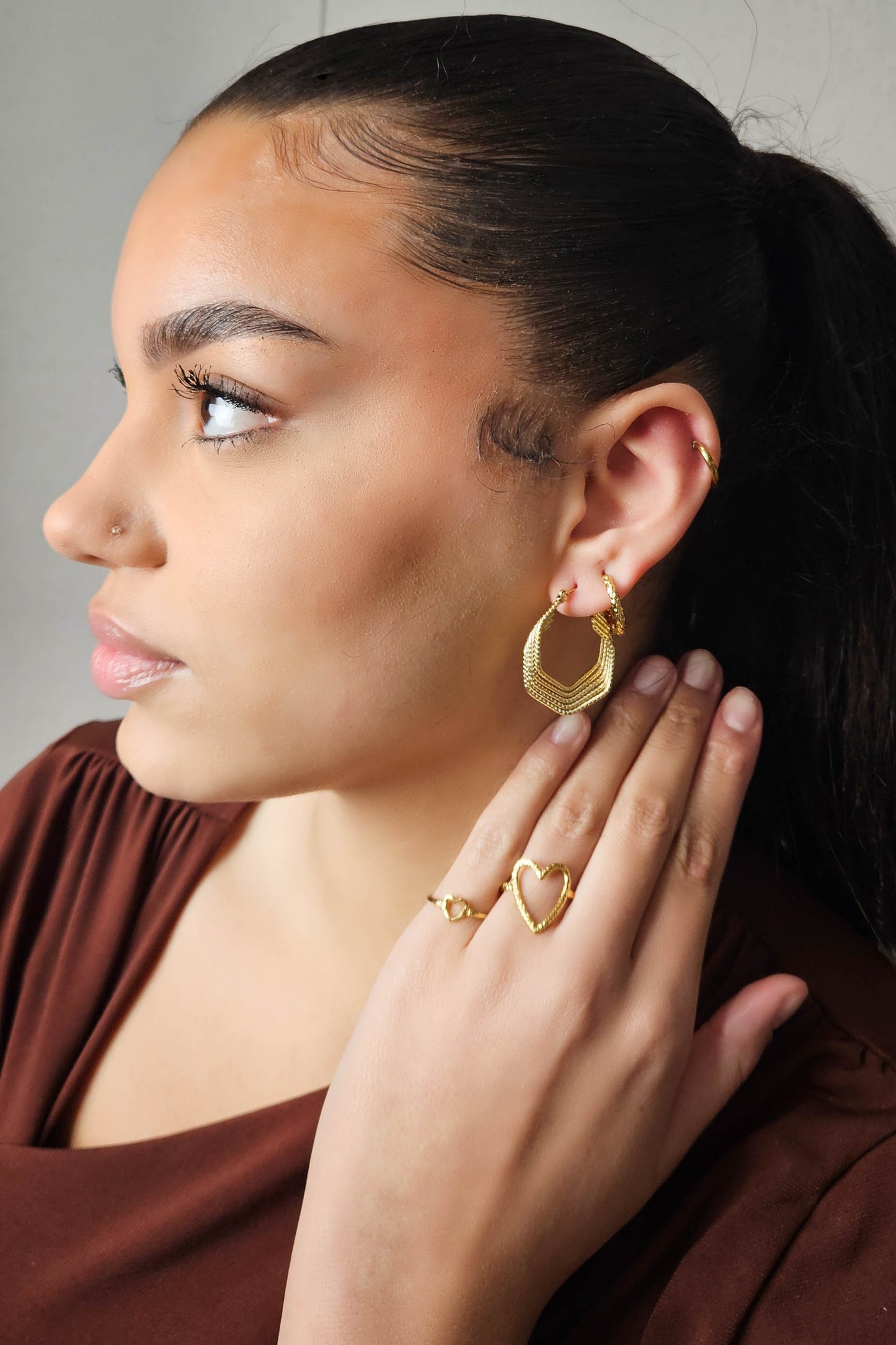 Pendientes de acero inoxidable Vía Gold
