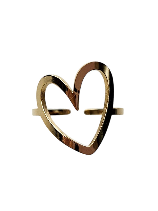 Anillo de acero inoxidable Love gold