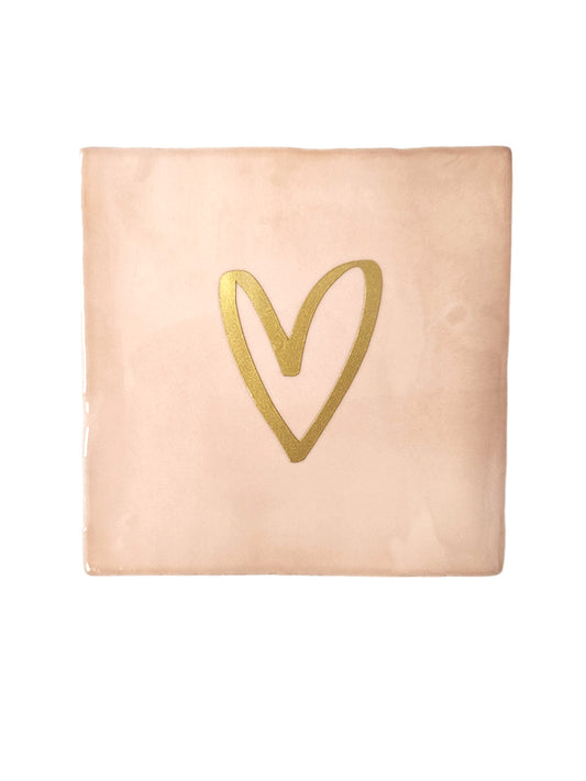 Azulejo - Corazón - rosa ruborizado