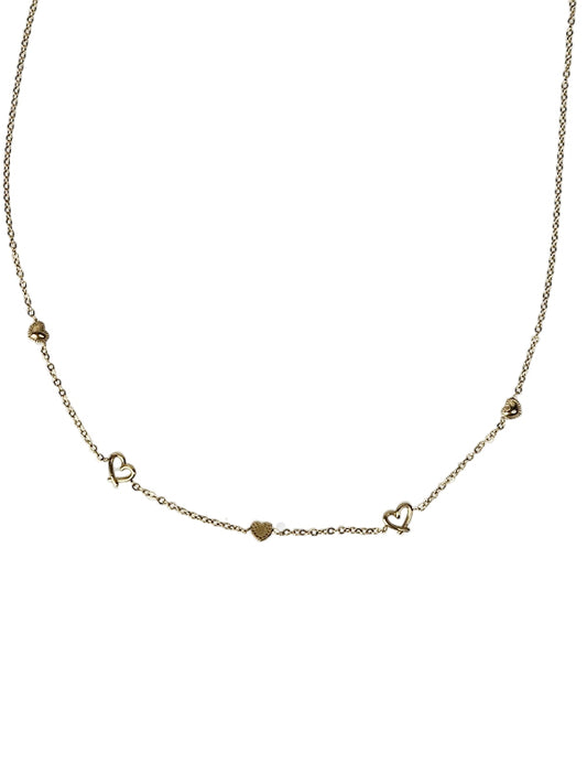 Collar de acero inoxidable Amor dorado