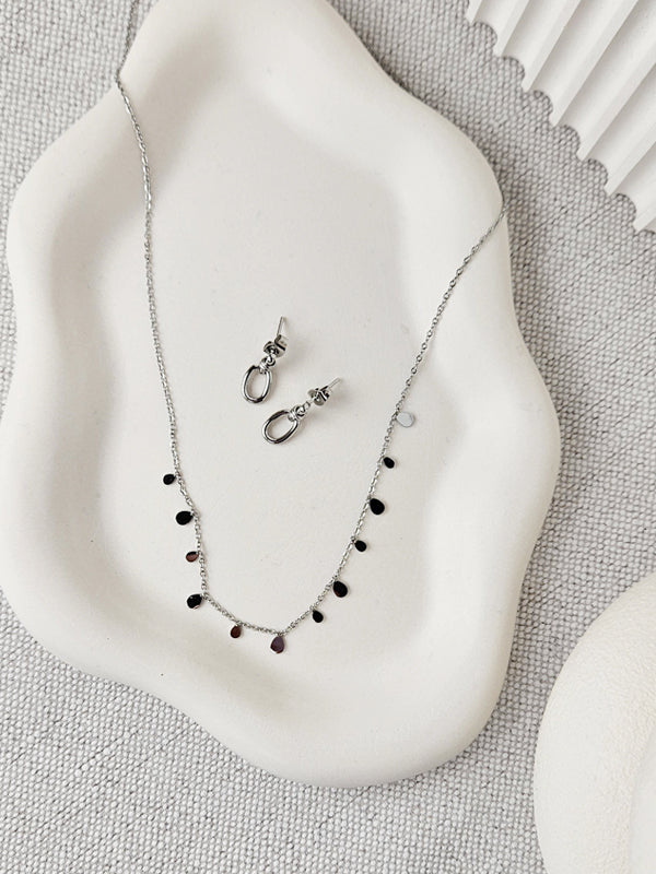 Cadena de acero inoxidable con gotas de plata