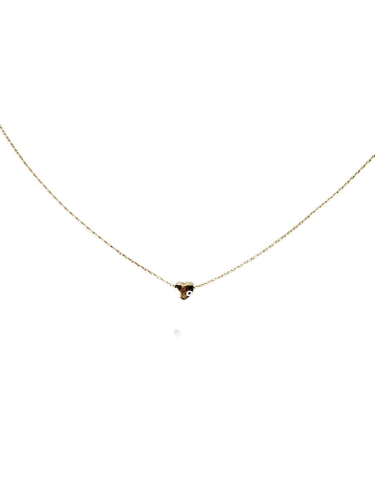 Cadena de acero inoxidable con un solo corazón dorado
