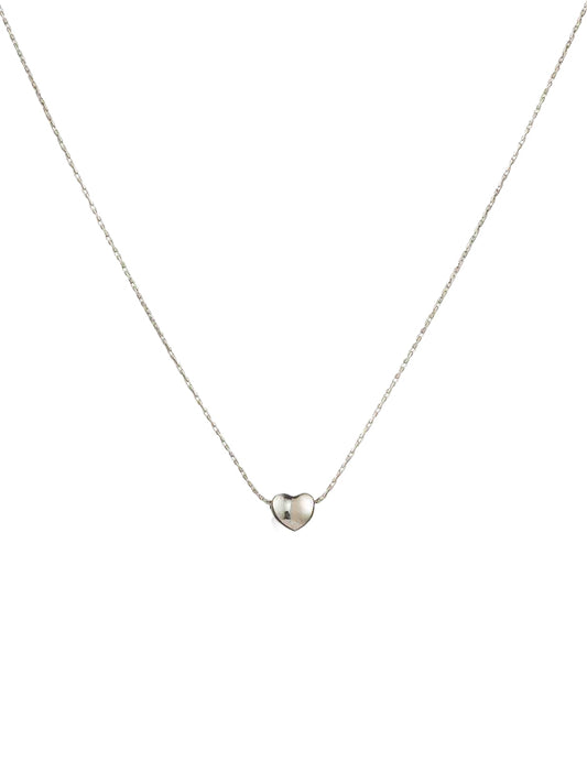 Cadena de acero inoxidable con un solo corazón de plata