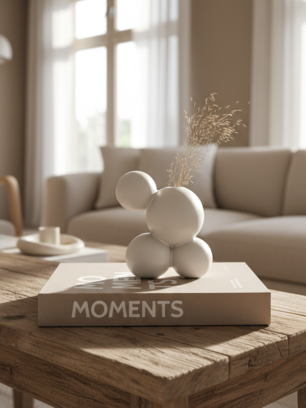 J-Line Jarrón Lea Blanco | 17,5 cm