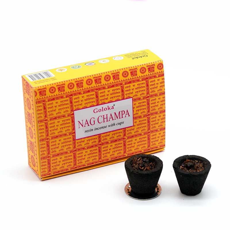Goloka Nag Champa Sacred Smudges | 6 Copas de Incienso