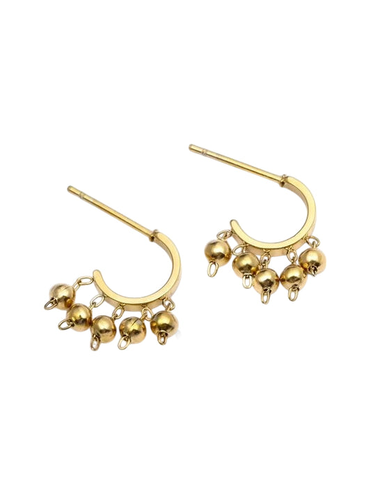 Pendientes de acero inoxidable Anillos Baile oro
