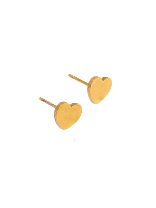 Pendientes de acero inoxidable con forma de corazón y dorados