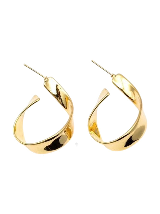 Pendientes de acero inoxidable Anillos Twist oro