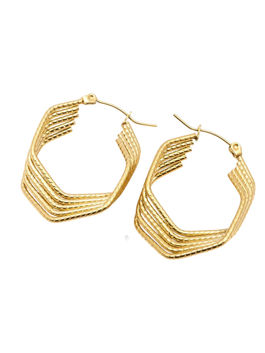 Pendientes de acero inoxidable Vía Gold