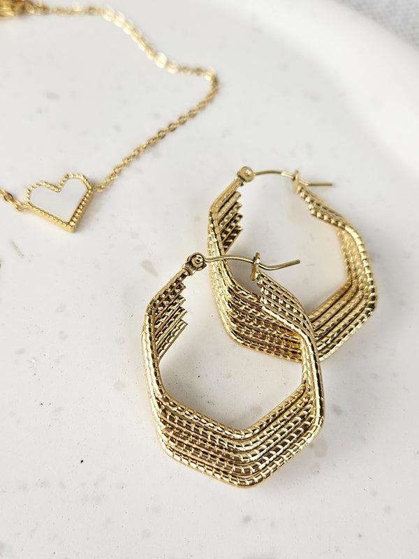 Pendientes de acero inoxidable Vía Gold