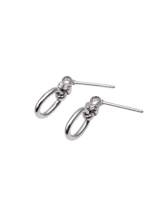 Pendientes de acero inoxidable con eslabones plateados