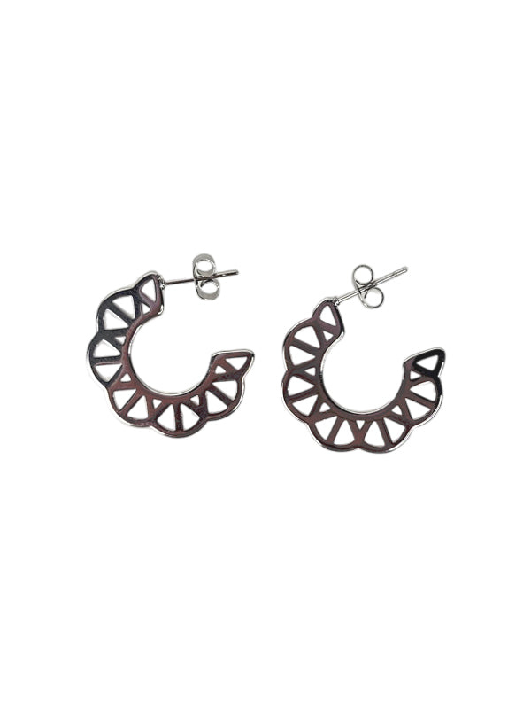 Pendientes de acero inoxidable Cinta plata