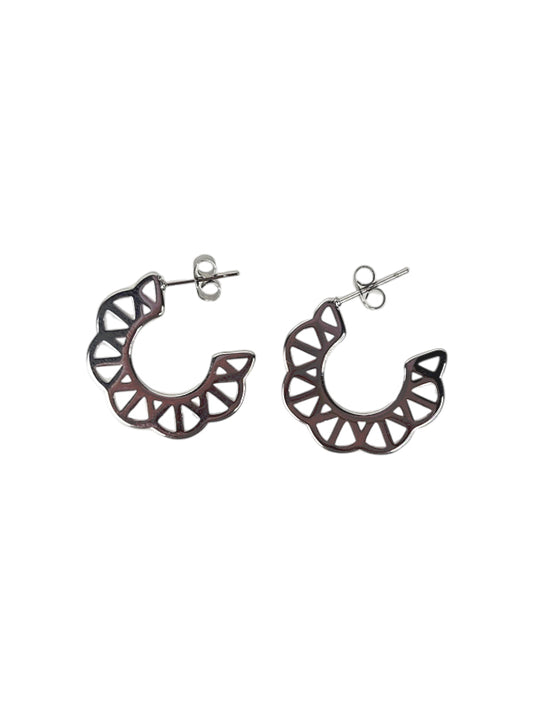Pendientes de acero inoxidable Cinta plata