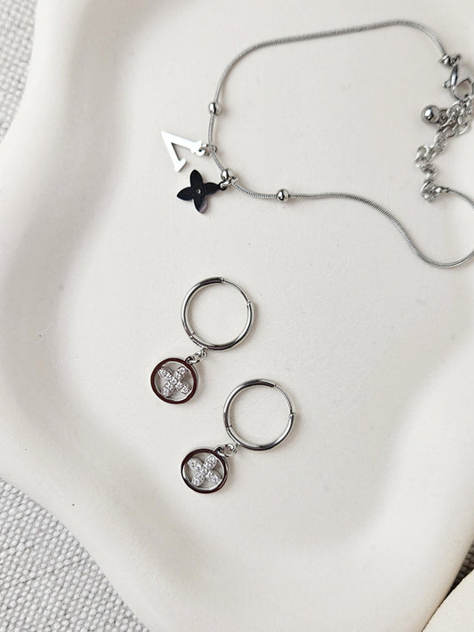 Pendientes de acero inoxidable Blossom