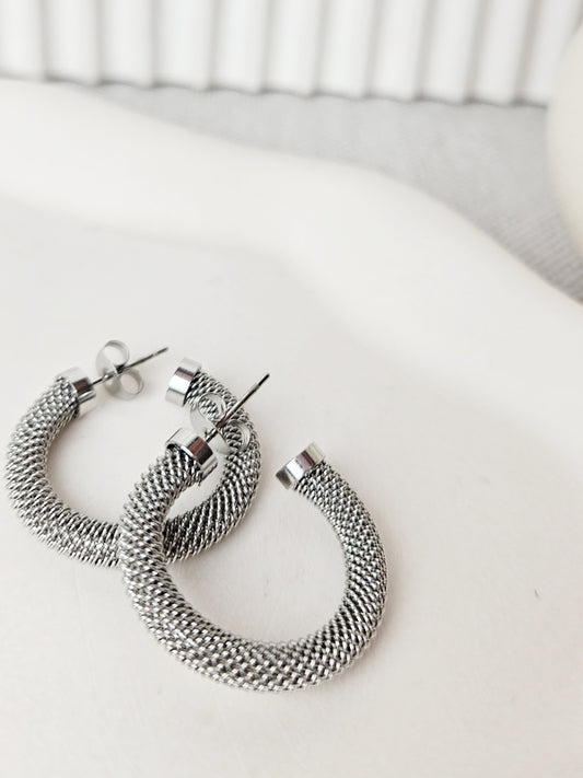 Pendientes de acero inoxidable "Chain" en color plateado