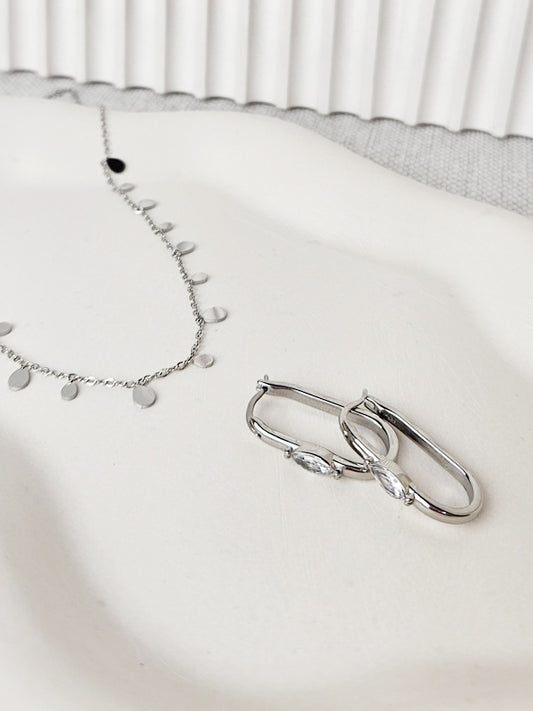 Pendientes de acero inoxidable "Joya" plata